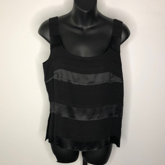 Akris Black Silk Layered Tank Top Blouse Size 10